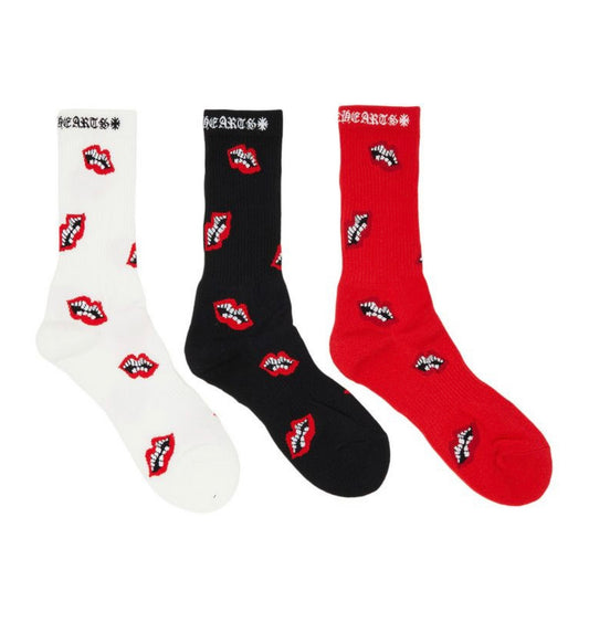 Chrome Hearts Matty Boy Chomper Socks Red Lips