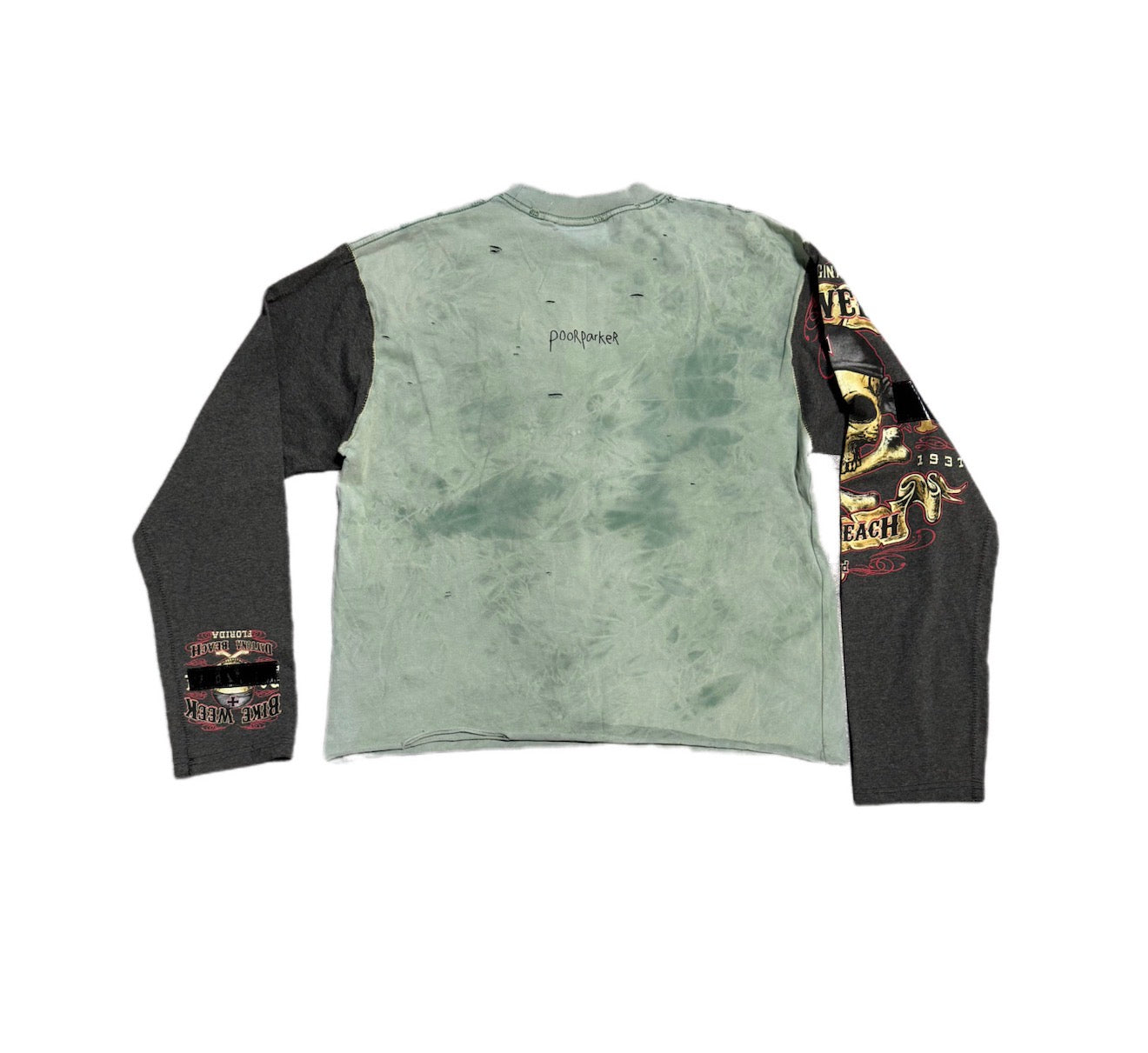 Poor Parker Bike Week Daytona Beach Long Sleeve Green/Grey