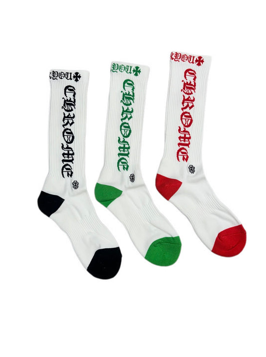 Chrome Hearts Fuck You Socks White