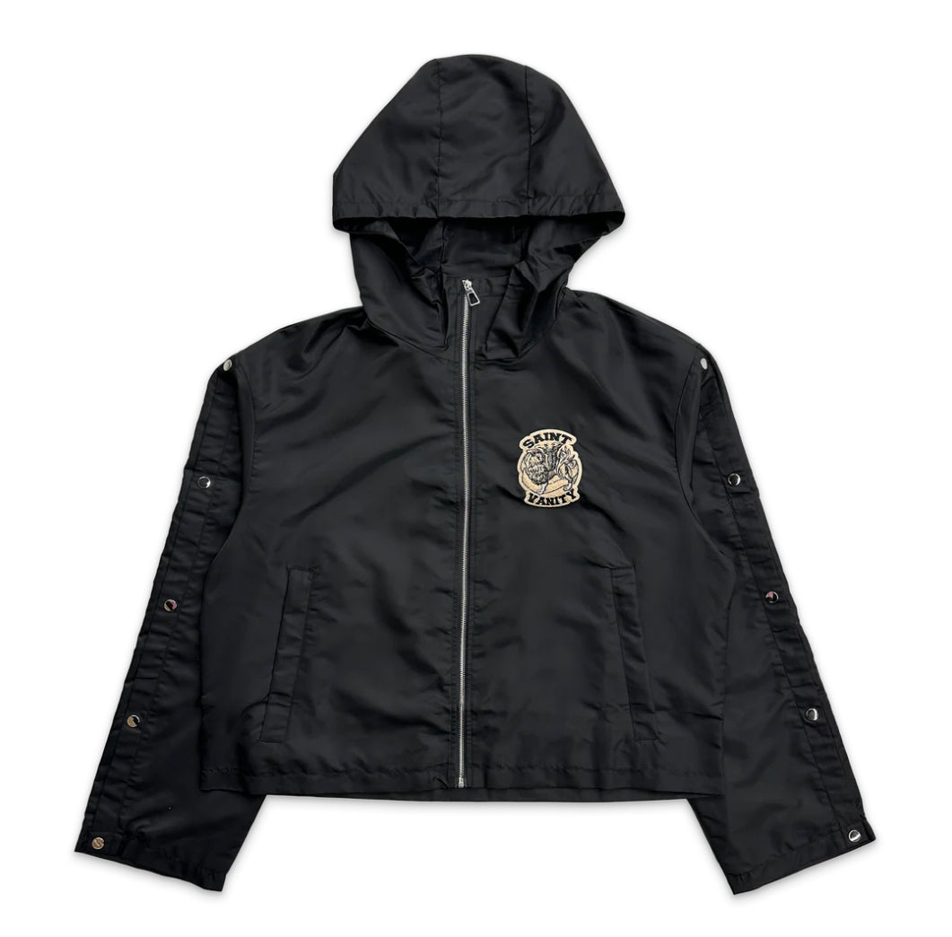Saint Vanity Nylon Hooded Track Jacket Black