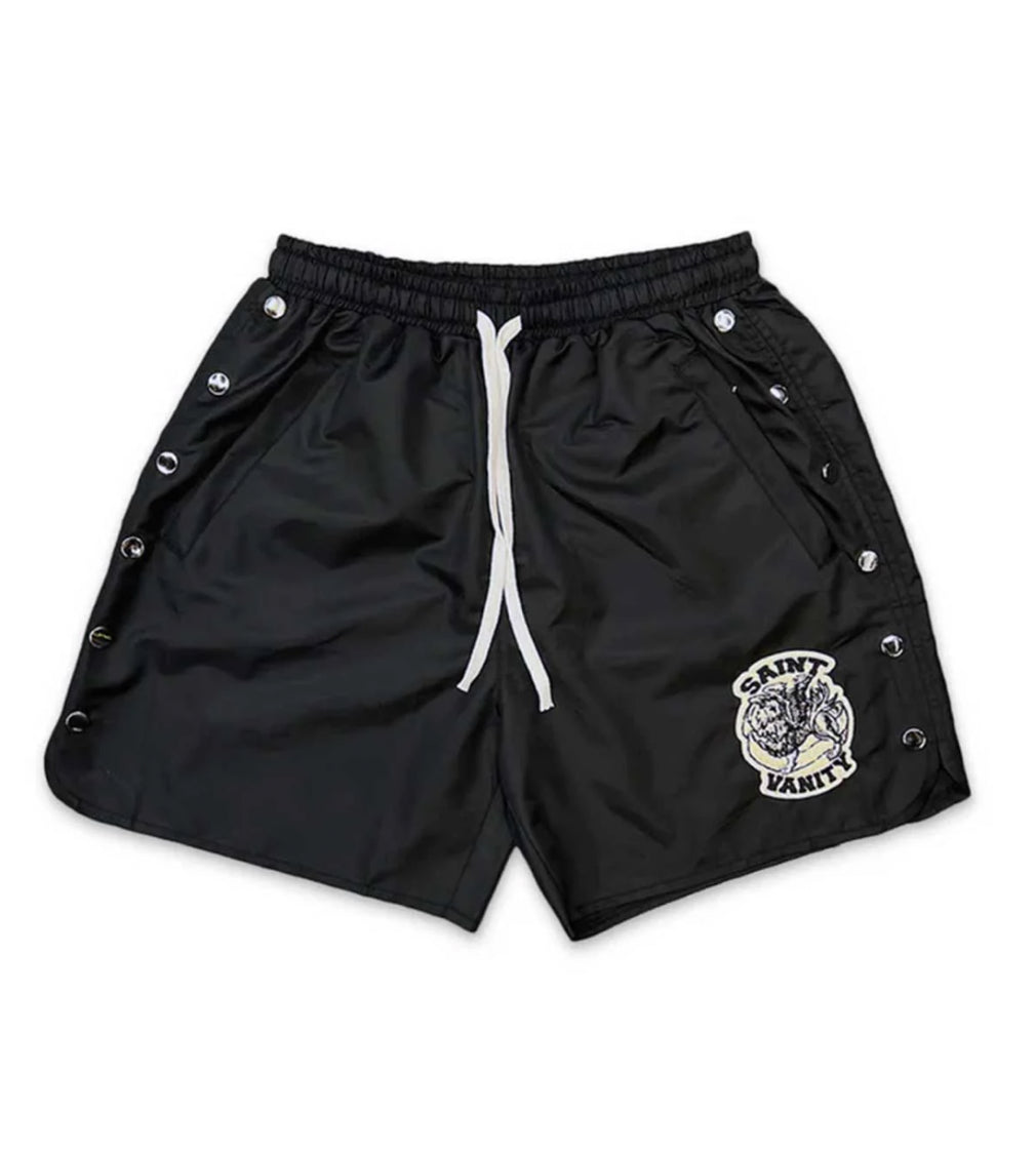 Saint Vanity Nylon Track Shorts Black