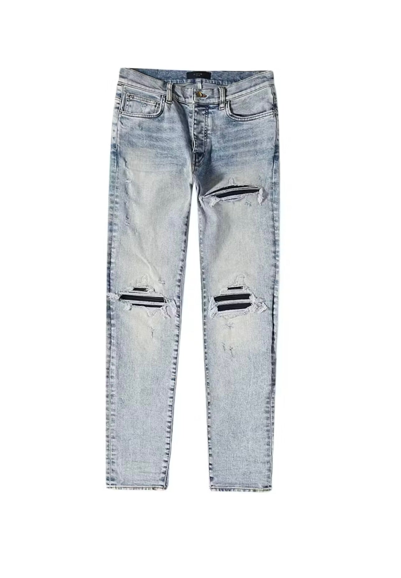 Amiri Jeans MX1 Leather Patch Stone Indigo