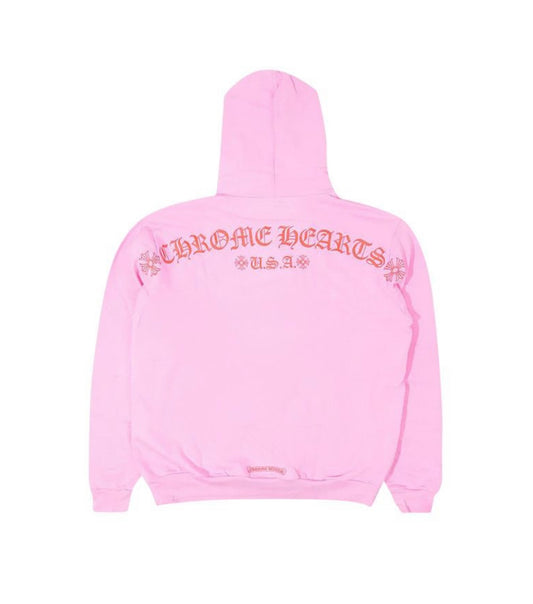 Chrome Hearts T Bar Logo Hoodie Pink/Red