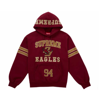 Supreme Rhinestone Eagle Hoodie Red