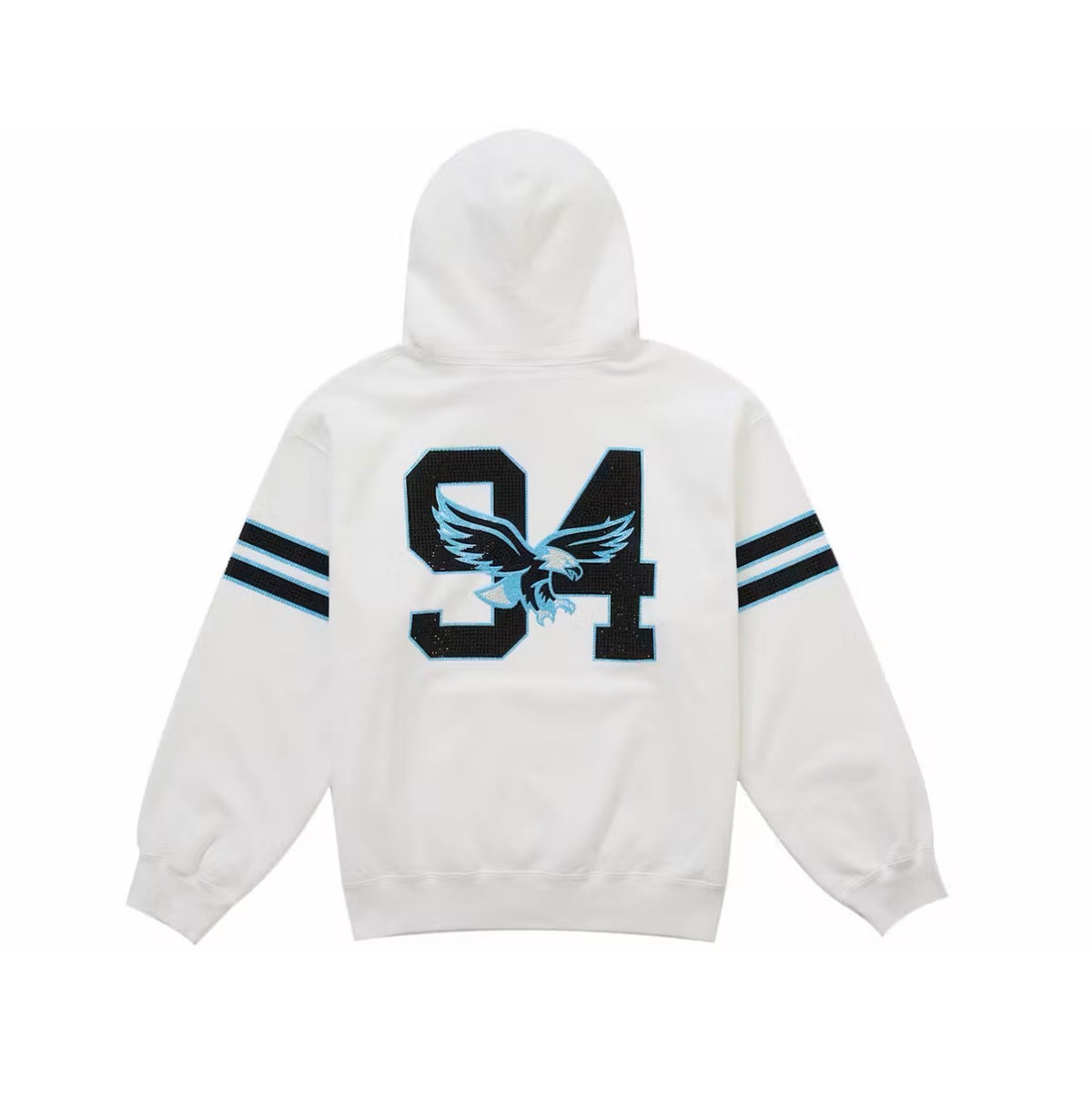 Supreme Rhinestone Eagle Hoodie White