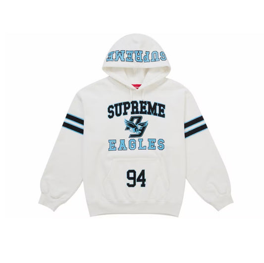 Supreme Rhinestone Eagle Hoodie White