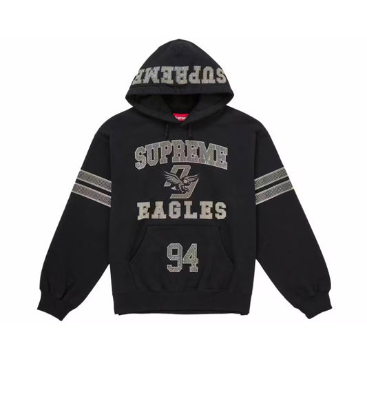 Supreme Rhinestone Eagle Hoodie Black