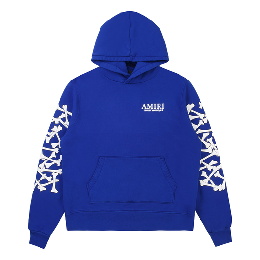 Amiri Bones Stacked Hoodie Blue