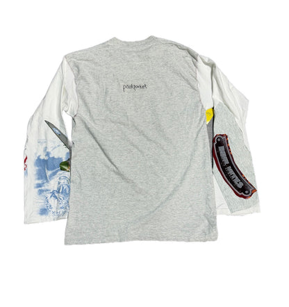 Poor Parker Narrow Gauge Railroad Long Sleeve Light Grey