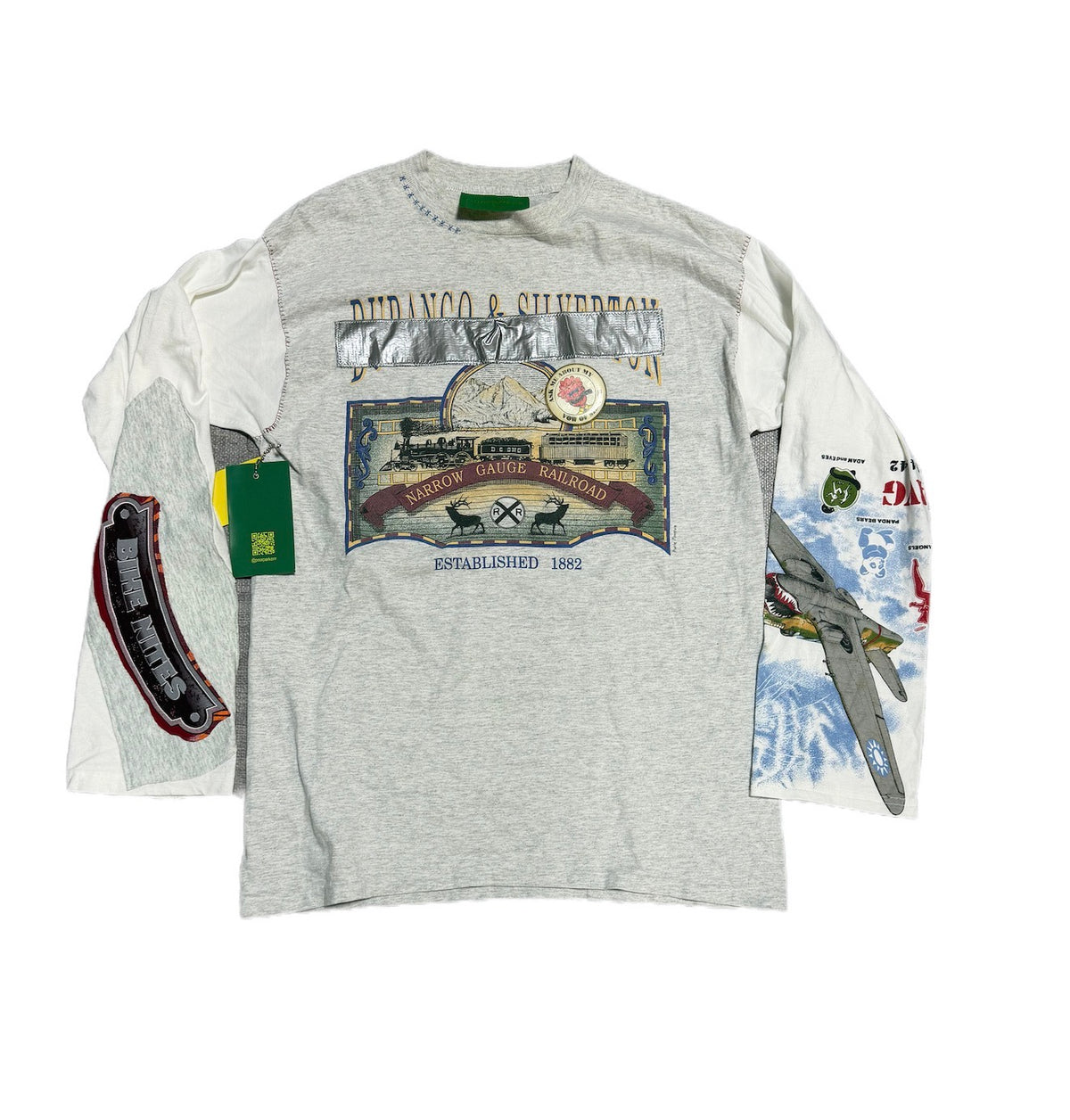 Poor Parker Narrow Gauge Railroad Long Sleeve Light Grey