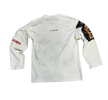 Poor Parker Docs Harley Davidson Rottweiler Long Sleeve Dirty White