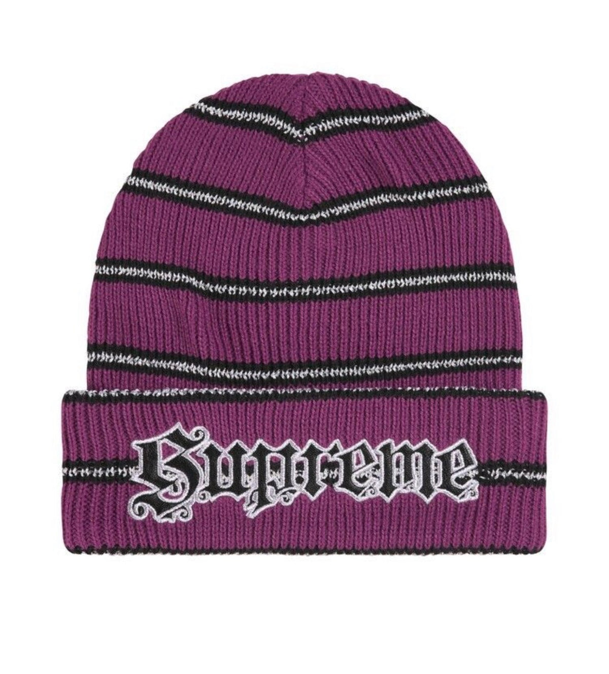 Supreme Metallic Stripe Beanie
