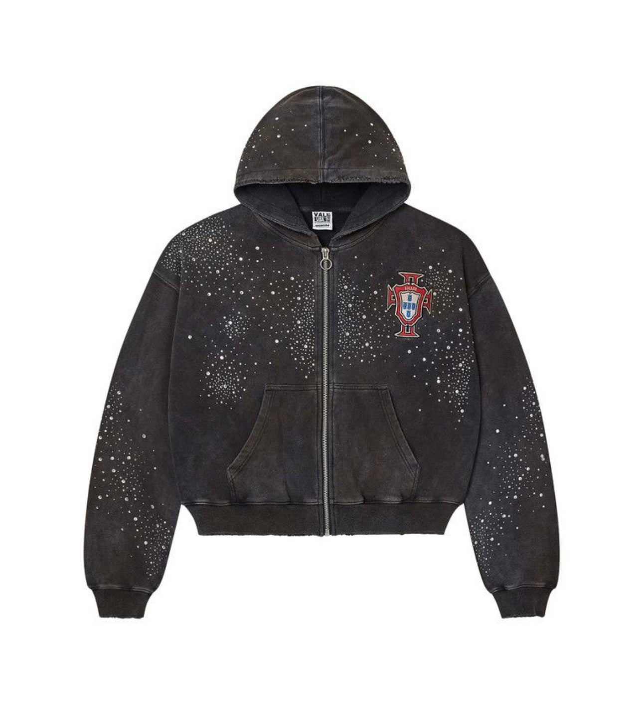 Vale Forever Pluto Custered Zip-Up Washed Black