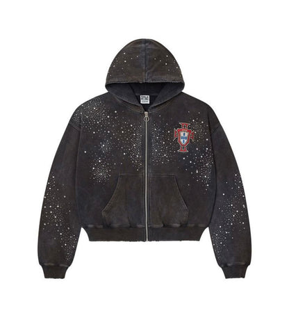 Vale Forever Pluto Custered Zip-Up Washed Black