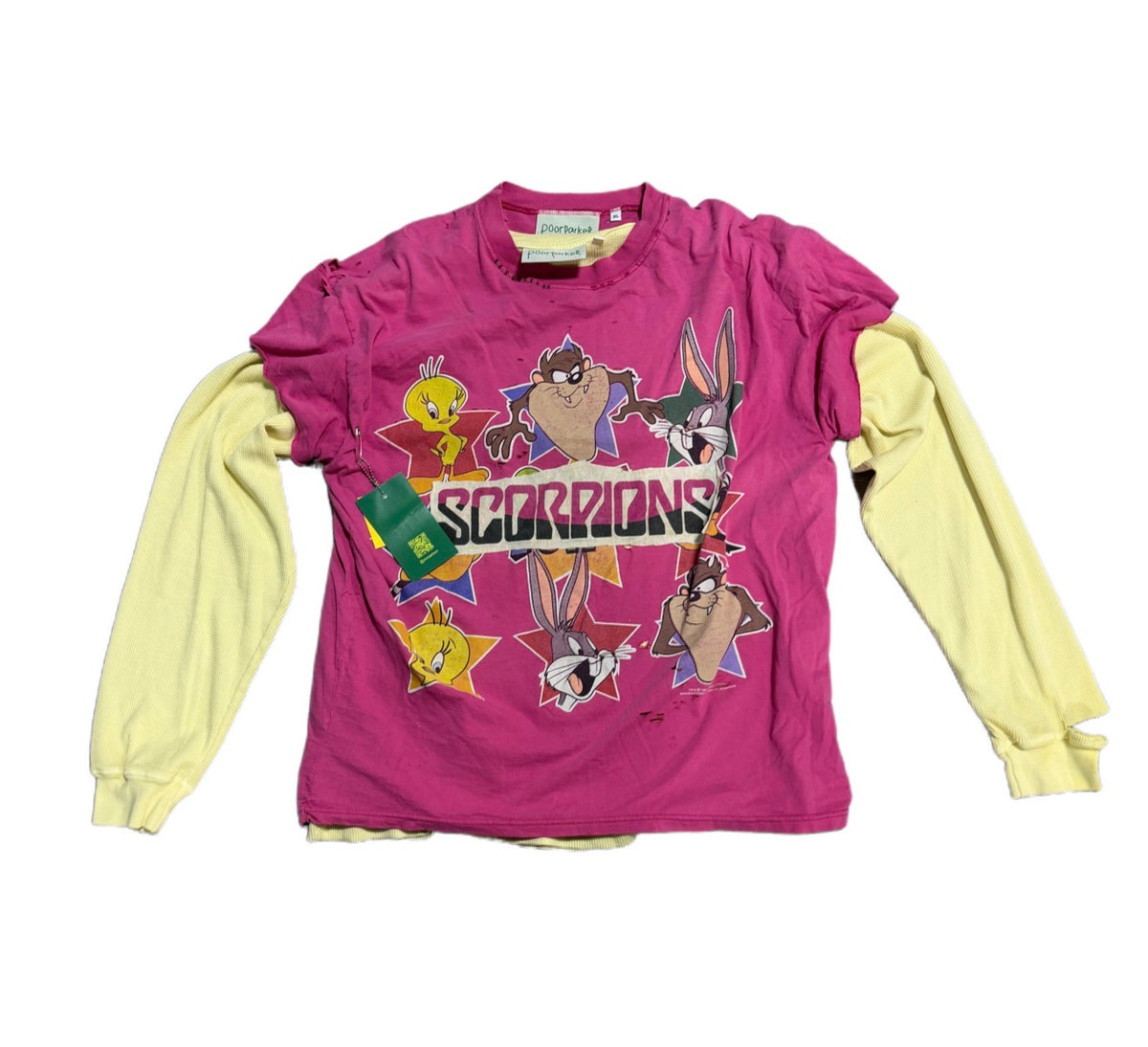 Poor Parker Scorpions Looney Tunes Double Layered Thermal Long Sleeve Pink/Cream