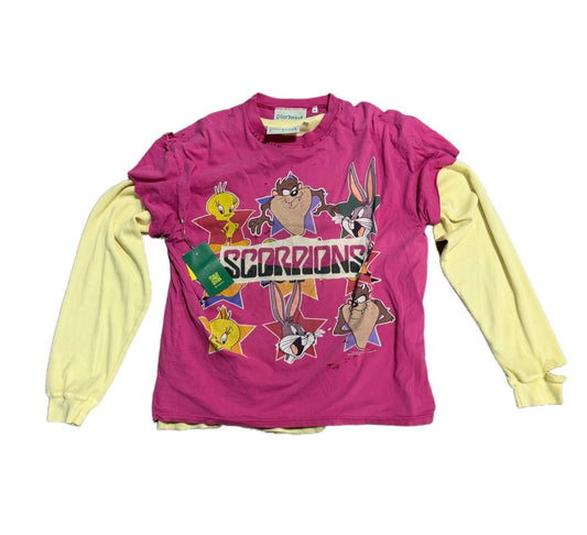 Poor Parker Scorpions Looney Tunes Double Layered Thermal Long Sleeve Pink/Cream