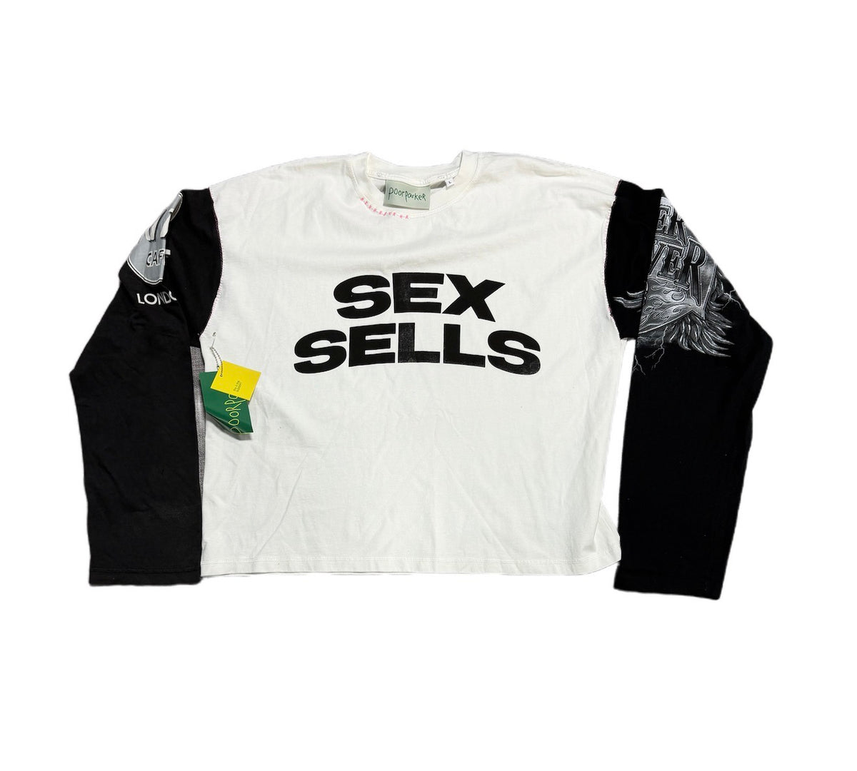 Poor Parker Sex Sells Biker Forever Hard Rock Long Sleeve White/Black