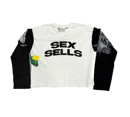 Poor Parker Sex Sells Biker Forever Hard Rock Long Sleeve White/Black