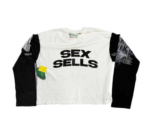 Poor Parker Sex Sells Biker Forever Hard Rock Long Sleeve White/Black