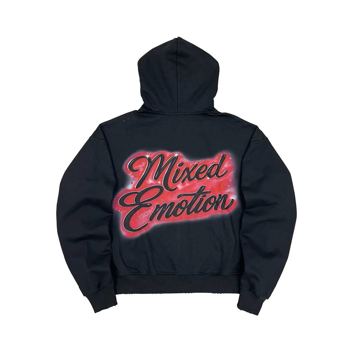Mixed Emotion Unveiled Zip-Up Black