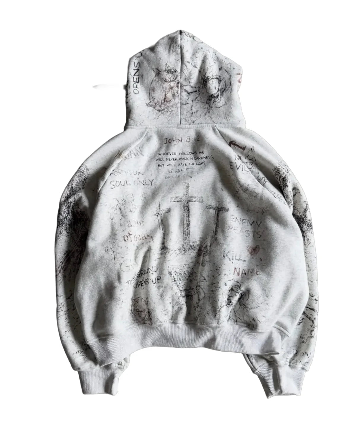 Righteous Fear No Evil Zip-Up Grey