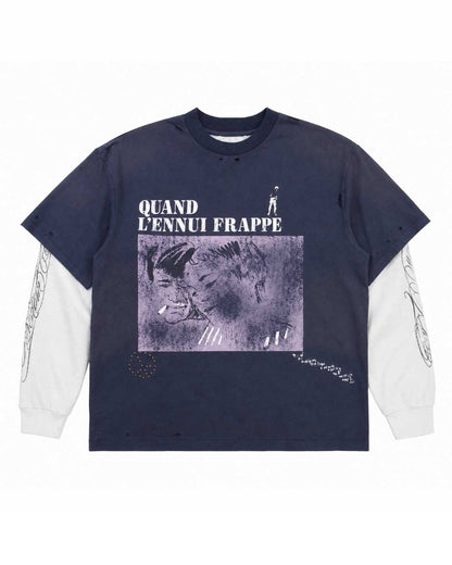 Boredom Kills French Long Sleeve Navy