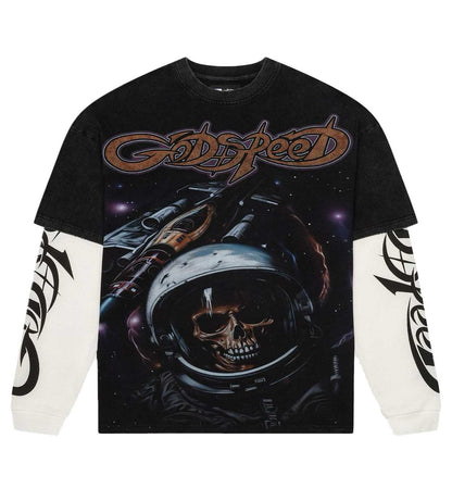 Godspeed Space Traveler Layered Long Sleeve Black