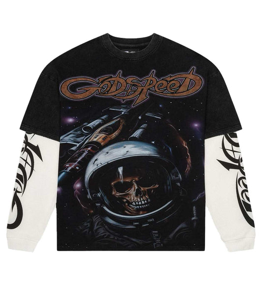 Godspeed Space Traveler Layered Long Sleeve Black