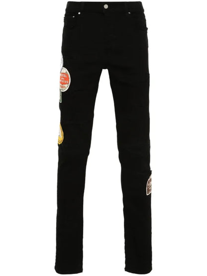 Amiri Jeans Travel Patch Repair Black
