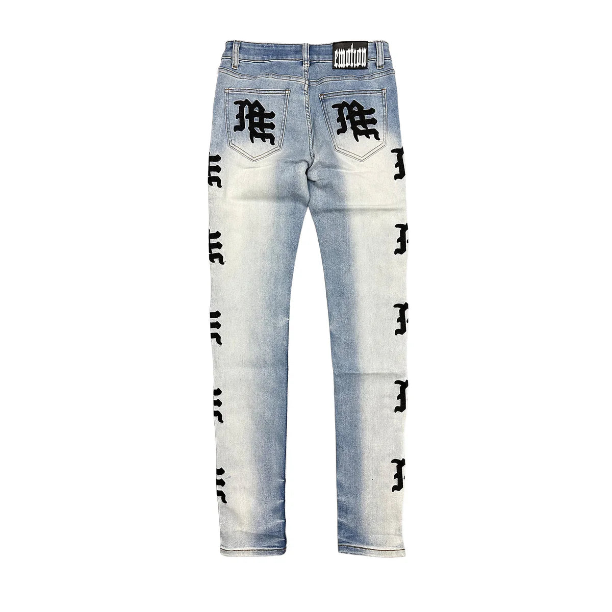 Mixed Emotion Monogram Jeans Light Wash