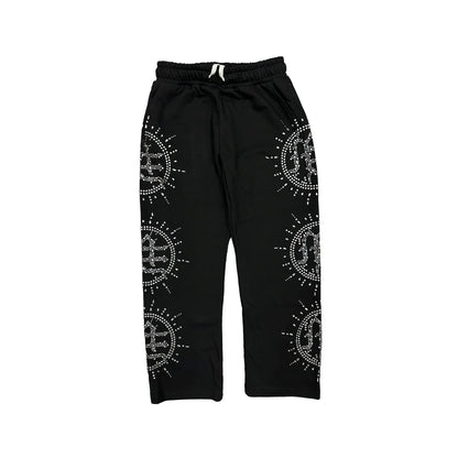 Mixed Emotion Eclipse Rhinestone Sweatsuit Black