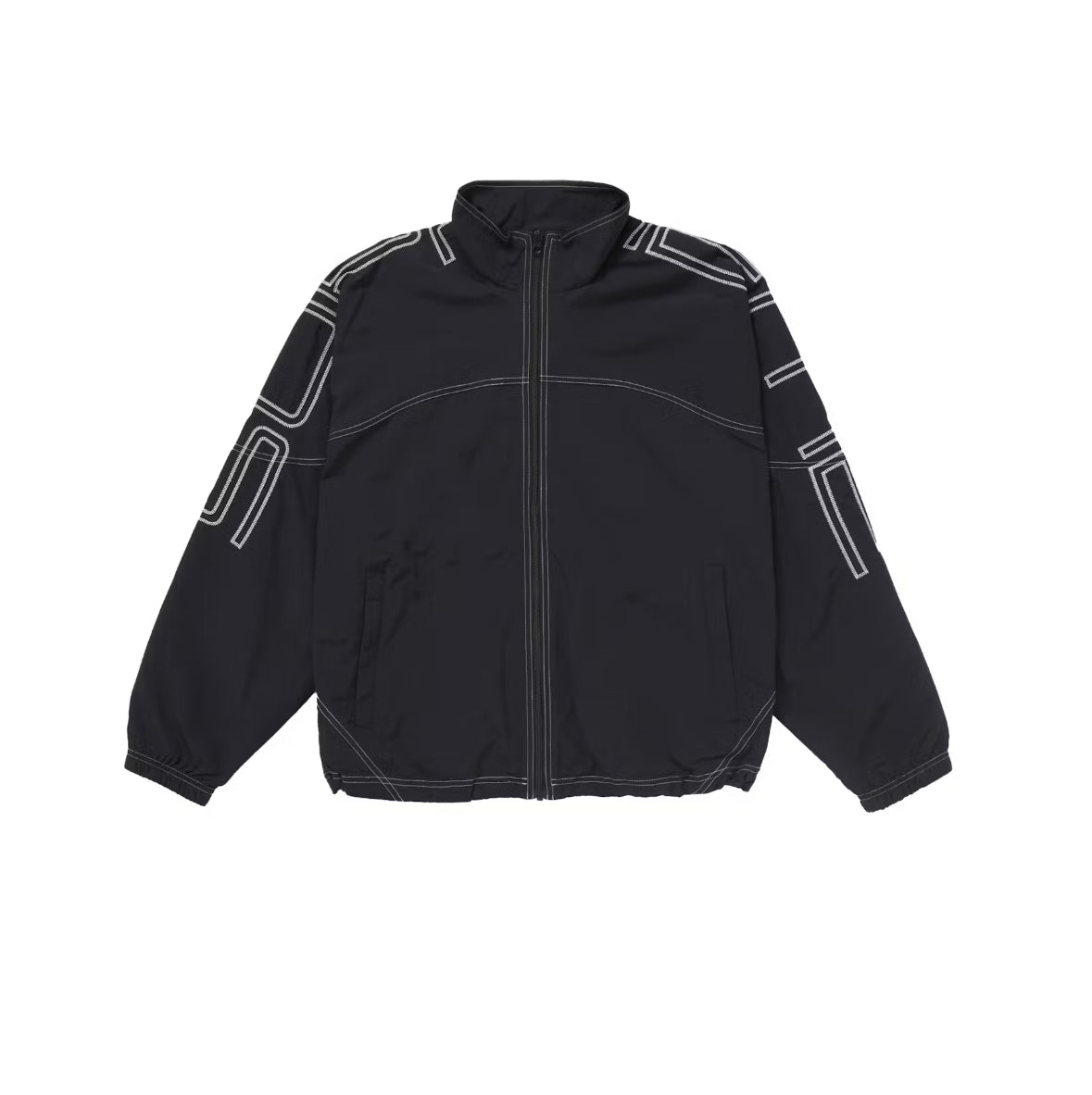 Supreme Spellout Embroidered Track Jacket Black