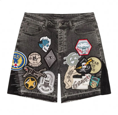 Godspeed Patchwork Denim Shorts V2 Grey