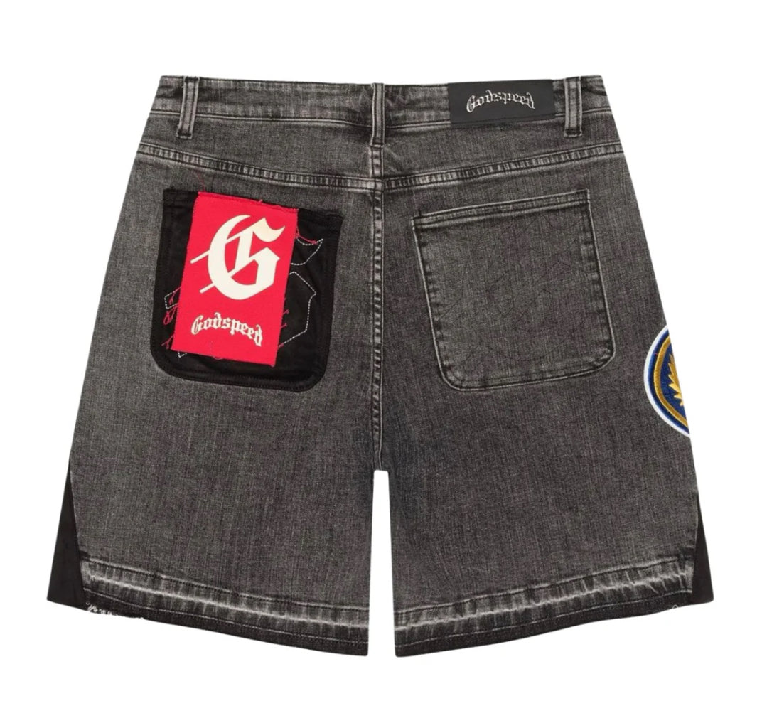 Godspeed Patchwork Denim Shorts V2 Grey