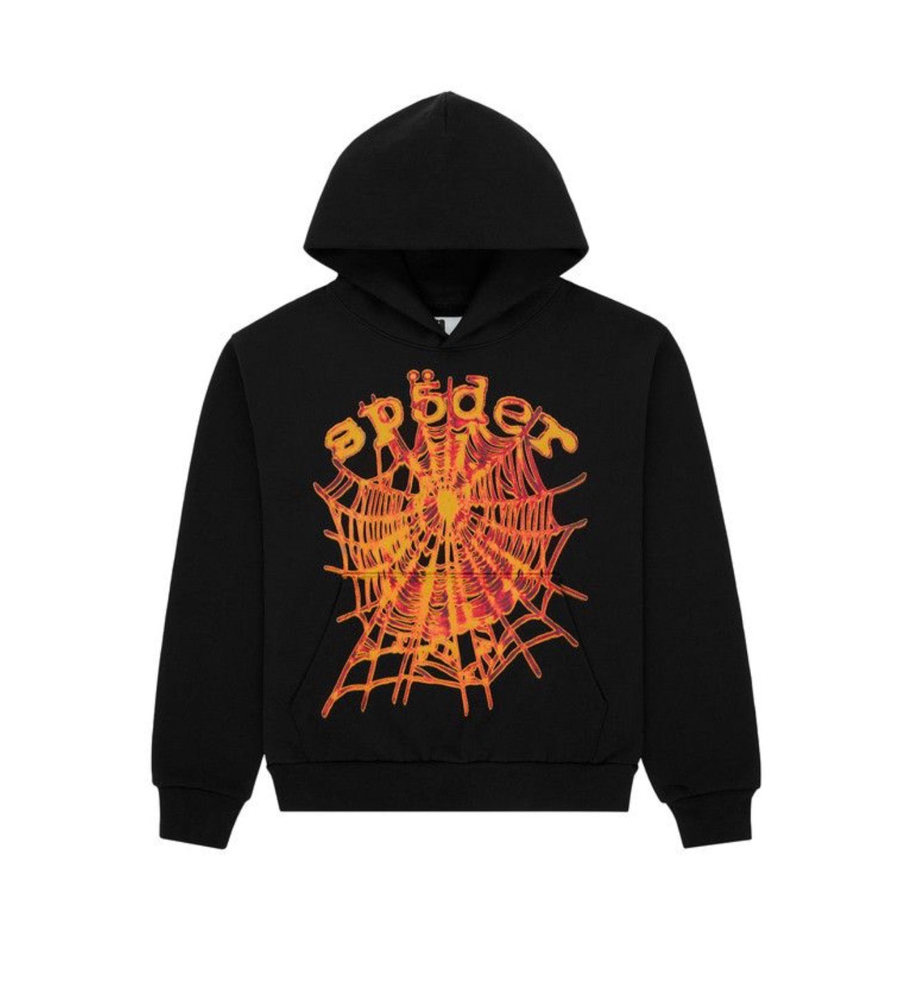 Sp5der OG Web V2 Fire Hoodie Black