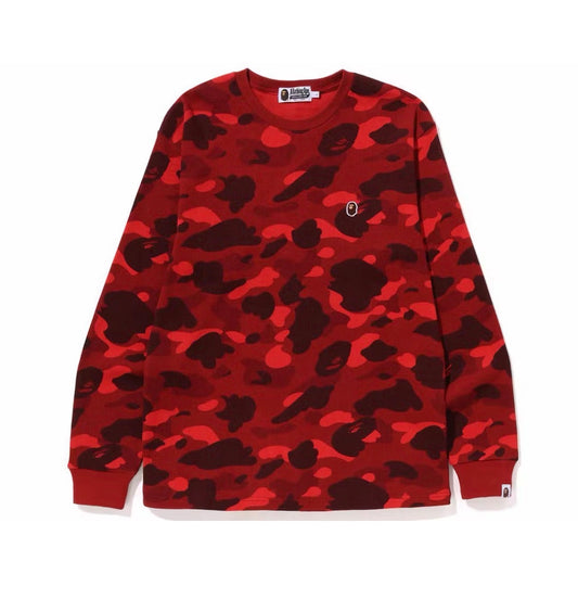 Bape Color Camo Long Sleeve Thermal Red