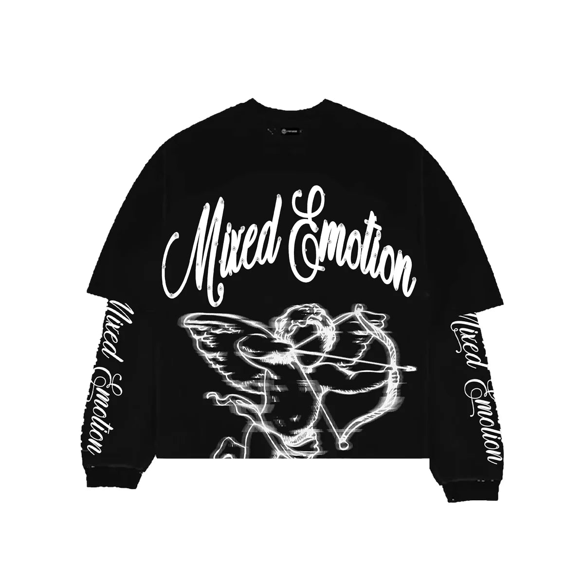Mixed Emotion Blur Thermal Long Sleeve Black