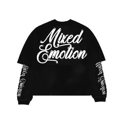 Mixed Emotion Blur Thermal Long Sleeve Black