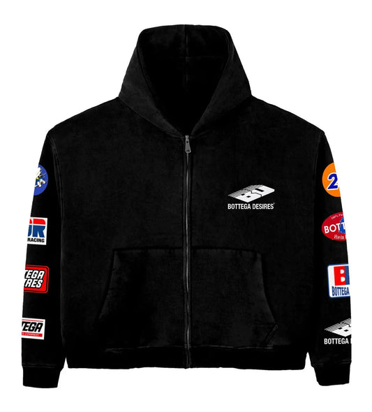 Bottega Desires Patches Zip-Up Black