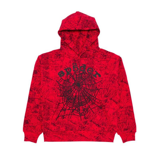 Sp5der OG Tree Camo Hoodie Red