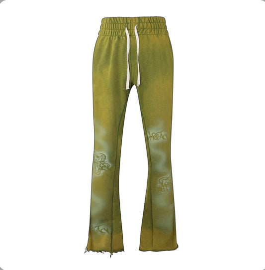 Lost Intricacy Flare Sweatpants Green