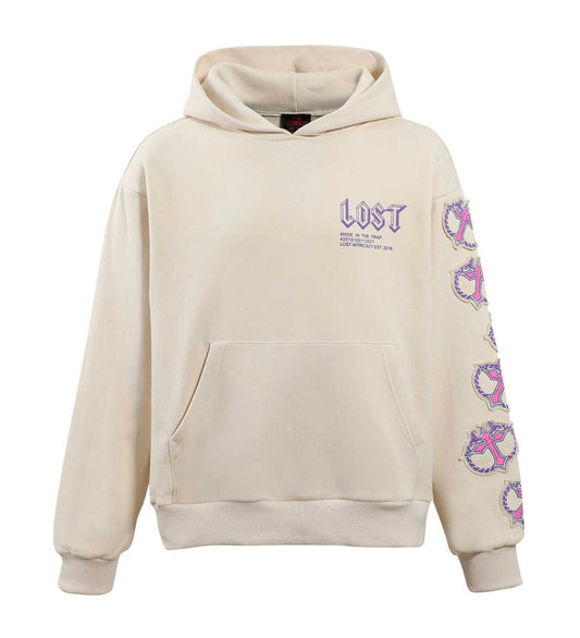 Lost Intricacy Mitt Hoodie Cream/Pink