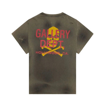 Gallery Dept Zip Skull T-Shirt Olive