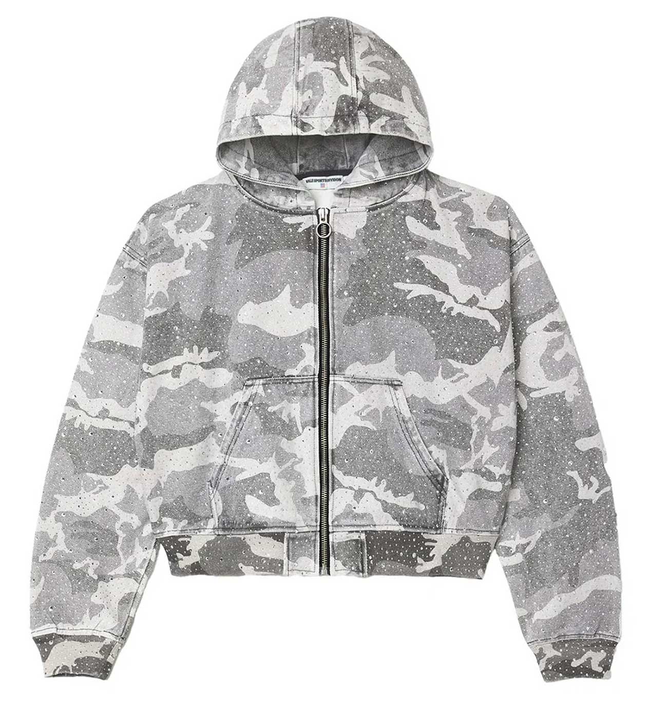 Vale Forever Winter Crystal Camo Zip-Up Work Jacket Grey