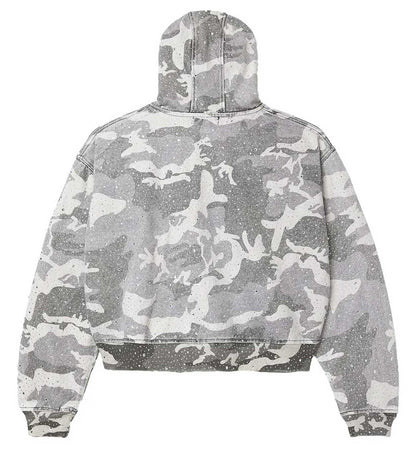 Vale Forever Winter Crystal Camo Zip-Up Work Jacket Grey