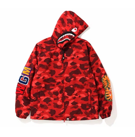 Bape Color Camo WGM Shark Jacket Red