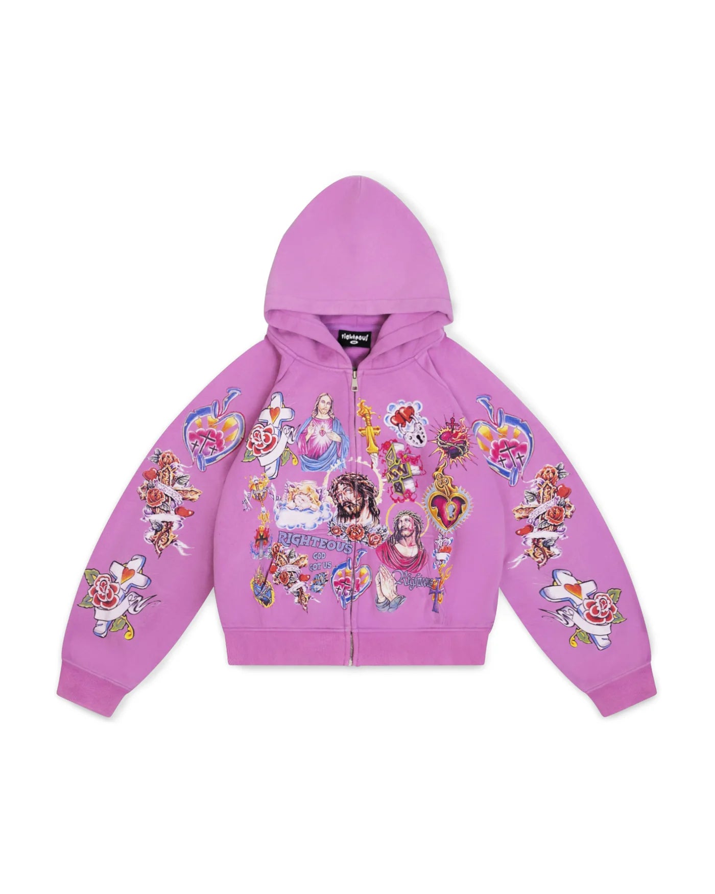 Righteous Risen King Cropped Zip-Up Purple