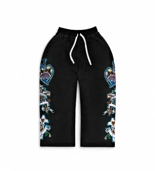 Righteous Risen King Cropped Sweatpants Black