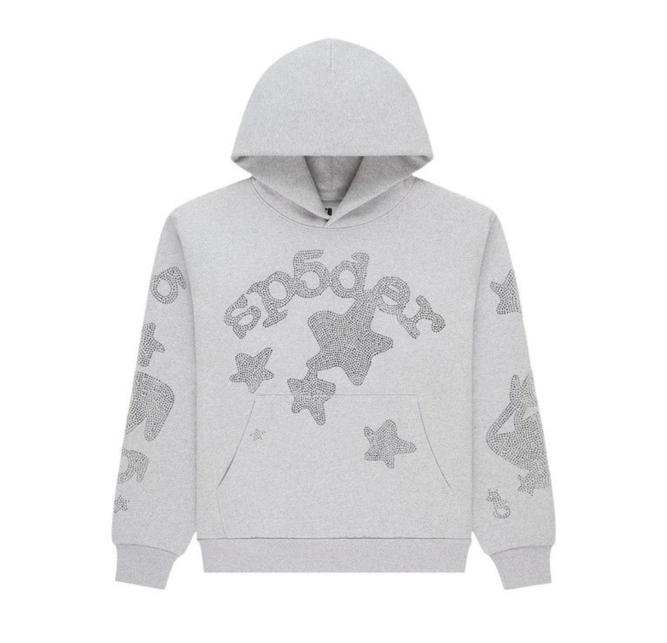 Sp5der Rhinestone Beluga Sweatsuit Heather Grey