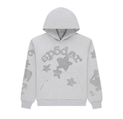Sp5der Rhinestone Beluga Sweatsuit Heather Grey
